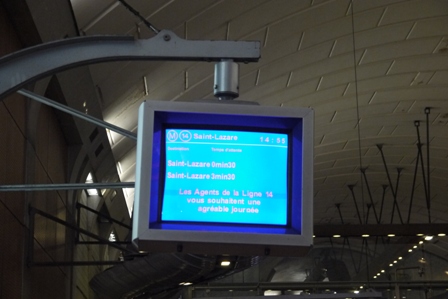 display monitor with information of next trains