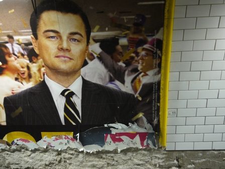 advertising board with image of Leonardo di Caprio