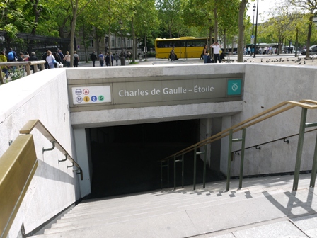 entrance to metro with stone walls
